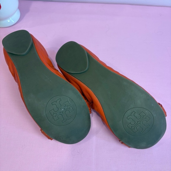 Tory Burch Orange Reva Flats Size 6.5 - Picture 6 of 7